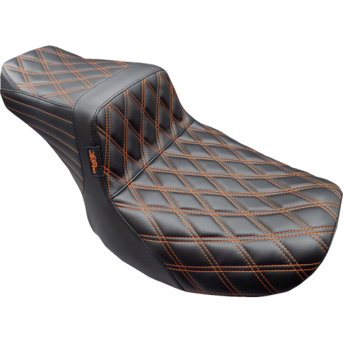 Le Pera - Le Pera Tailwhip Seat - Double Diamond w/ Burnt Orange Thread - LV-587DD-OB4