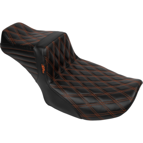 Le Pera - Le Pera Tailwhip Daddy Long Legs Seat - Double Diamond w/ Burnt Orange Thread - LV-587DLDD-OB4