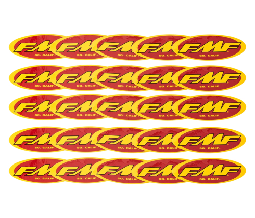 FMF Racing - FMF Racing 5in. Oval Sticker - Yellow/Red - 25 pack - 012482