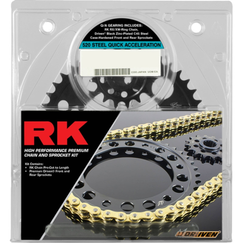 RK - RK Quick Acceleration Chain and Sprocket Kit - Gold - 3066-069PGX