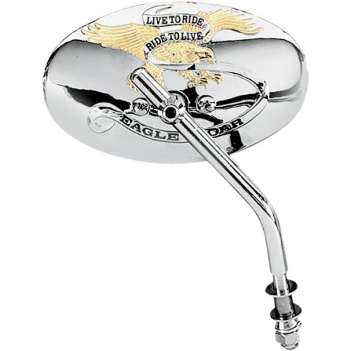 Drag Specialties - Drag Specialties Custom Live To Ride Oval Mirror - 6in. x 3in. - DS-302054