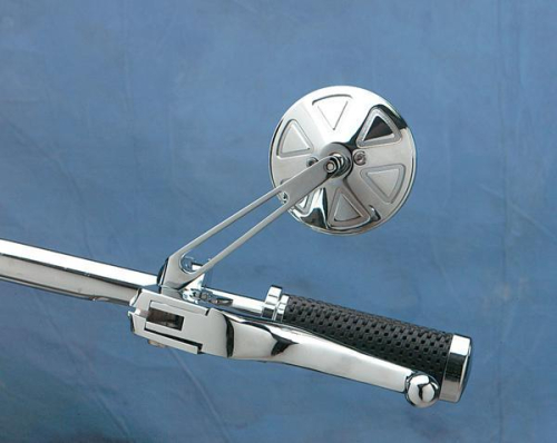Drag Specialties - Drag Specialties Drag-Ness Round Series Mirror - with Stealth I Stem - DS-302155
