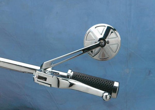 Drag Specialties - Drag Specialties Drag-Ness Round Series Mirror - with Stealth II Stem - DS-302156