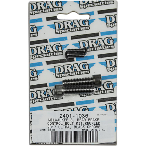 Drag Specialties - Drag Specialties Rear Brake Control Bolt Kit - Knurled - MK785BK