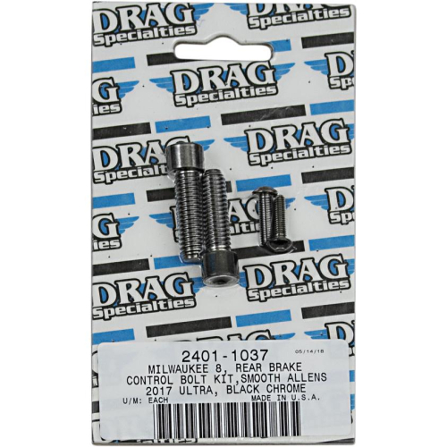 Drag Specialties - Drag Specialties Rear Brake Control Bolt Kit - Smooth - MK785SBK