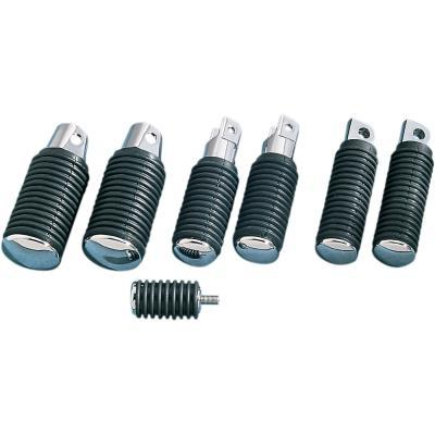 Drag Specialties - Drag Specialties Chrome Footpegs with Rubber Sleeves - 4in. with Large Female Mounts - DS-253404
