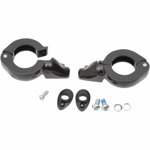 Drag Specialties - Drag Specialties Turn Signal Fork Clamps for 41mm Fork Tubes - Black - 77854S4