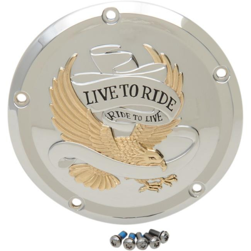 Drag Specialties - Drag Specialties Live to Ride Derby Cover - Gold - D33-0110GA