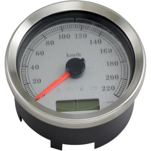 Drag Specialties - Drag Specialties 4in. Programmable Electronic Speedometer - 220 km/h - White Face - 83101S