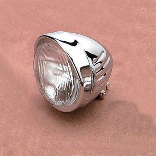 Drag Specialties - Drag Specialties Custom 5 3/4in Springer-Style Headlights - Light with Visor and Grooves - DS-280000