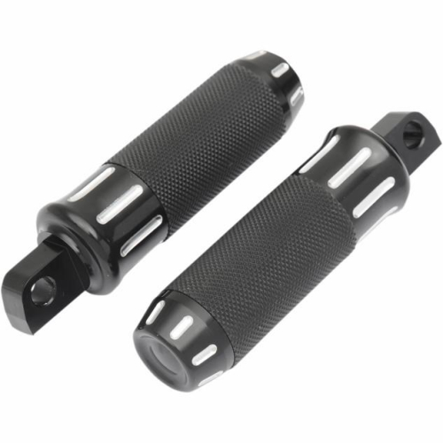 Drag Specialties - Drag Specialties Cobra Footpegs - Black/Clear Cuts - 354128