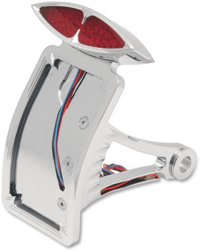 Drag Specialties - Drag Specialties Side-Mount Deco Taillight with License Plate Mount - Curved Vertical - 2030-0171