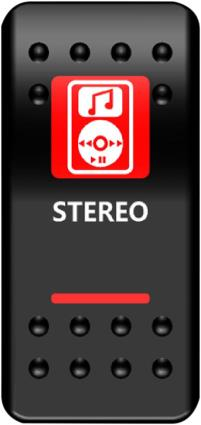 Moose Utility - Moose Utility Rocker Switch - On/Off Red Stereo - STR-PWR-R