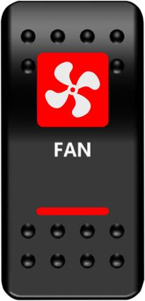 Moose Utility - Moose Utility Rocker Switch - Red Fan Light - FAN-PWR-R