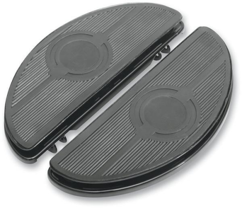 Drag Specialties - Drag Specialties Half-Moon Floorboards with Vibration Inserts - Black - 1621-0164