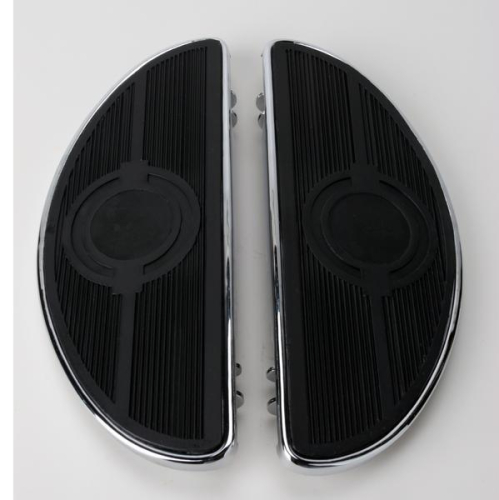 Drag Specialties - Drag Specialties Half-Moon Floorboards without Vibration Inserts - Chrome - 1621-0161