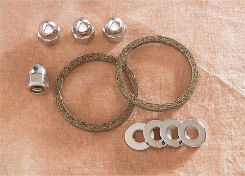 James Gasket - James Gasket Exhaust Port Gasket Kit - Graphite Wire Gaskets, Chrome Acorn Nuts and Washers - JGI-EV-1
