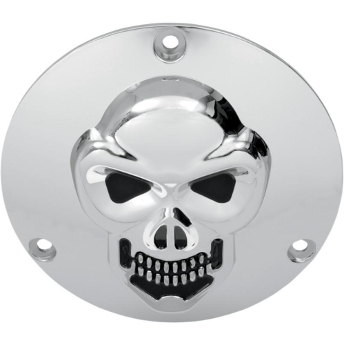 Drag Specialties - Drag Specialties 3-D Skull Derby Cover - Chrome - 1902-0062