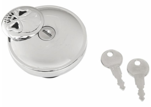 Drag Specialties - Drag Specialties Screw-In Locking Skull Gas Cap - Vented - Chrome - 03-0320AS-A