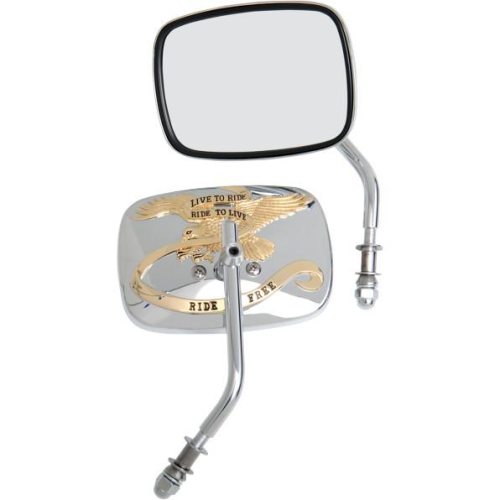 Drag Specialties - Drag Specialties Live To Ride Custom Mirror - Gold - 0640-0476