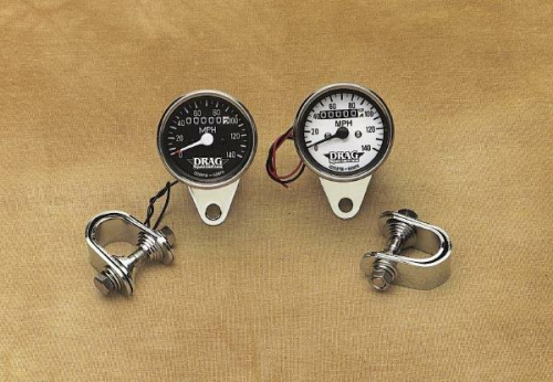 Drag Specialties - Drag Specialties Miini Speedometer - 2240:60 Ratio with White Face - DS-244136