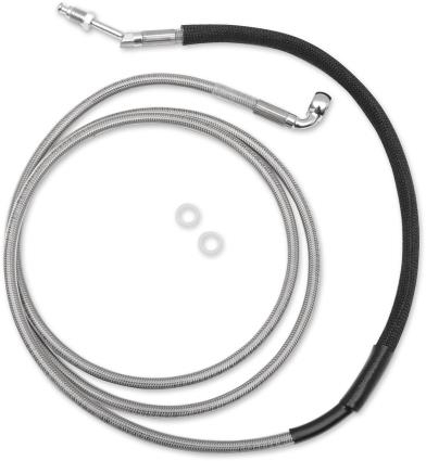 Drag Specialties - Drag Specialties Clear Coated Stainless Steel Hydraulic Clutch Line - +4in. - 51701-4