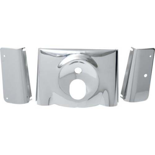 Drag Specialties - Drag Specialties 3-Piece Fork Tins - Ribbed - Chrome - DS-222910