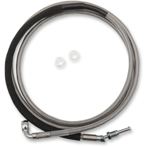 Drag Specialties - Drag Specialties Clear Coated Stainless Steel Hydraulic Clutch Line - +2in. - 51701-2