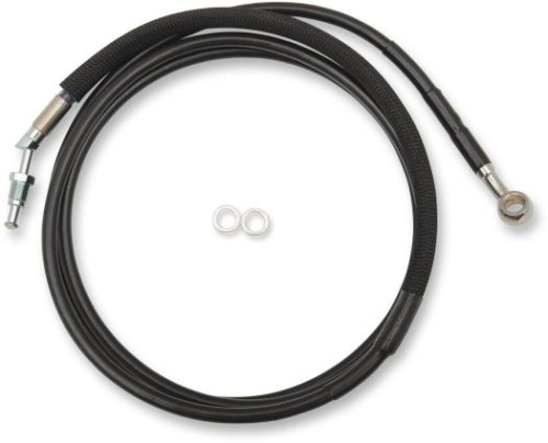Drag Specialties - Drag Specialties Black Vinyl Coated Hydraulic Clutch Line - +10in. - 51702-10BLK