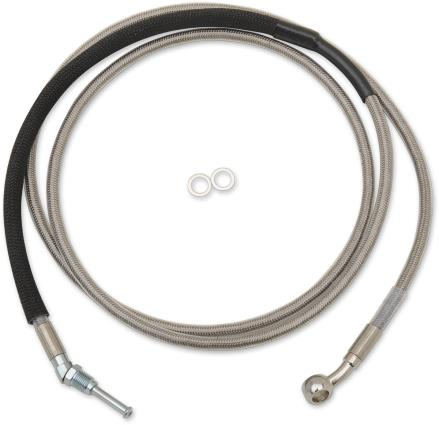 Drag Specialties - Drag Specialties Clear Coated Stainless Steel Hydraulic Clutch Line - +4in. - 51702-4