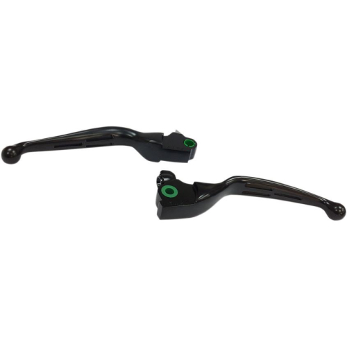 Drag Specialties - Drag Specialties Slotted Wide Blade Lever Set - Matte Black - H07-0604MB