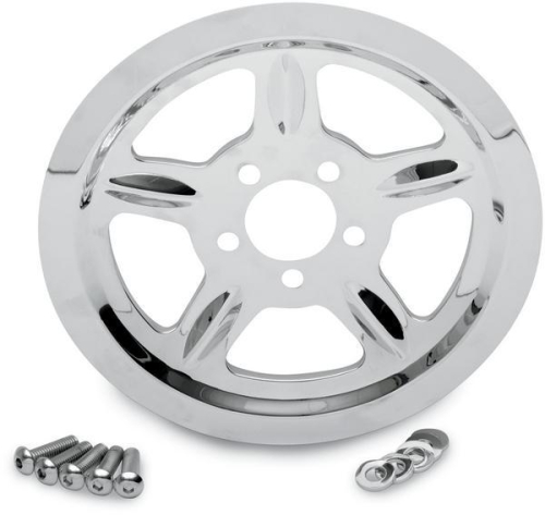 Drag Specialties - Drag Specialties Chrome Outer Rear Pulley Insert - 1201-0520