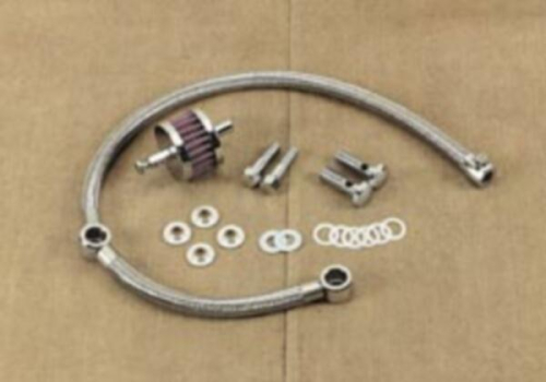Drag Specialties - Drag Specialties Braided Hose Crankcase Breather Kit - DS289118