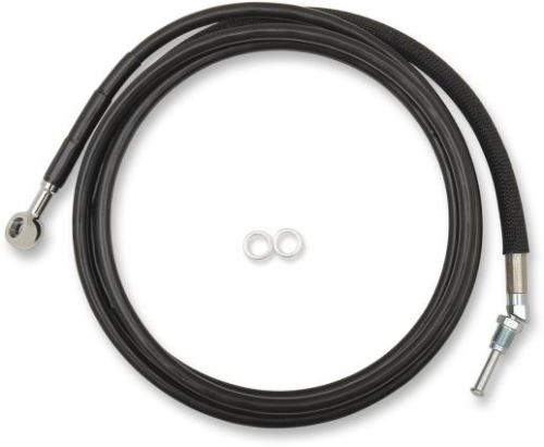 Drag Specialties - Drag Specialties Black Vinyl Coated Hydraulic Clutch Line - +10in. - 51703-10BLK