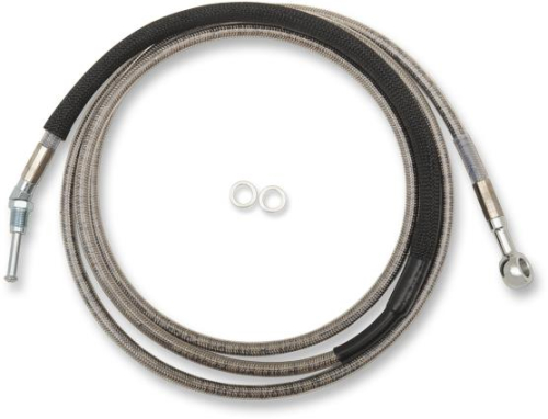 Drag Specialties - Drag Specialties Clear Coated Stainless Steel Hydraulic Clutch Line - +12in. - 51703-12