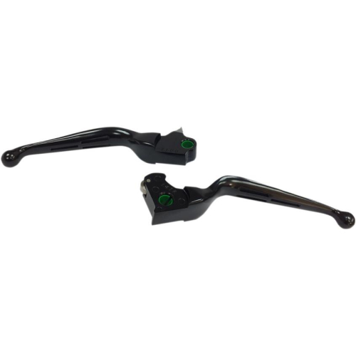 Drag Specialties - Drag Specialties Slotted Wide Blade Lever Set - Matte Black - H07-0606MB