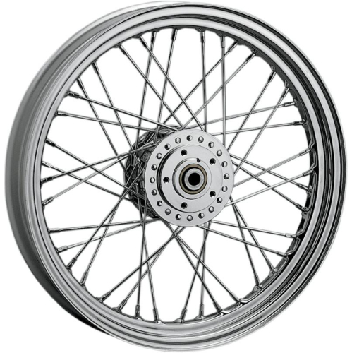 Drag Specialties - Drag Specialties Laced Chrome 40 Spoke 19x2.5 Front Wheel (Dual Disc) - DS-380155