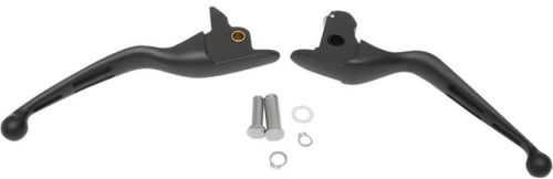 Drag Specialties - Drag Specialties Slotted Wide Blade Lever Set - Matte Black - H07-0602MB