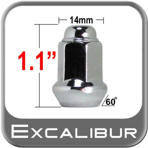 Excalibur Wheel Accessories Lug Nut - 3/8in. x 24 TPI - 14mm. Hex 1.1in. Tall - 98-0028