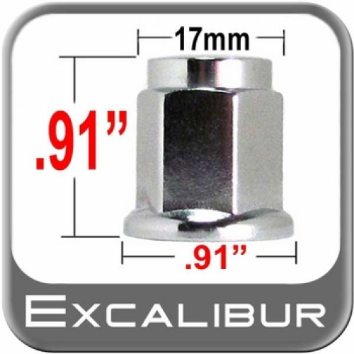 Excalibur Wheel Accessories Lug Nut - 12mm. x 1.25mm. - 17mm. Hex Flat 0.9in. Tall - 98-0030
