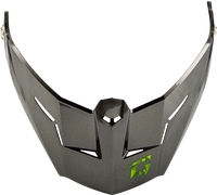G-Max - G-Max Gmax Md-74 Visor W/Screws - Striker Black/Silver/Green Metallic - OSFM - G074154
