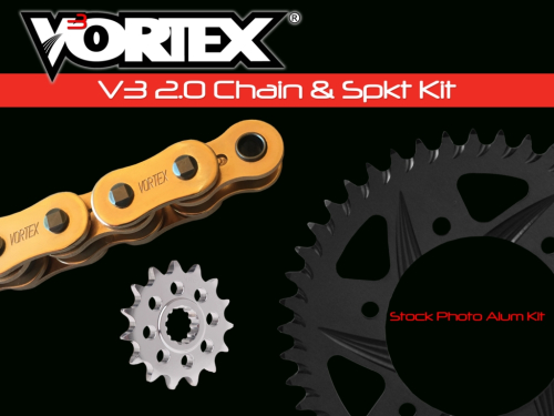 Vortex - Vortex SSA Super Street Chain and Sprocket Kit - Gold - CKG2273