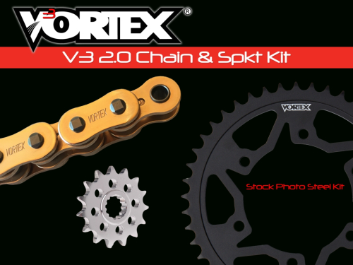 Vortex - Vortex SSA Super Street Chain and Sprocket Kit - Gold - CKG2424