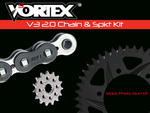 Vortex - Vortex SSA Super Street Chain and Sprocket Kit - Black - CK6409