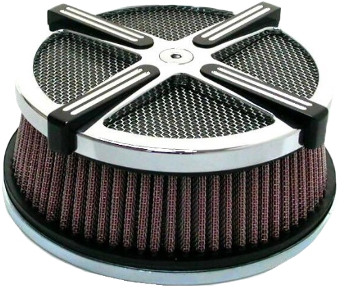 HardDrive - HardDrive X-Force Air Cleaner Kit - Chrome with Black - 120332