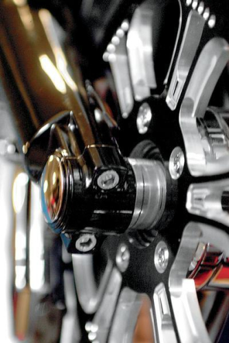 Klock Werks - Klock Werks Lower Fork Leg/Axle Caps - Black - KWS-01-0010-B