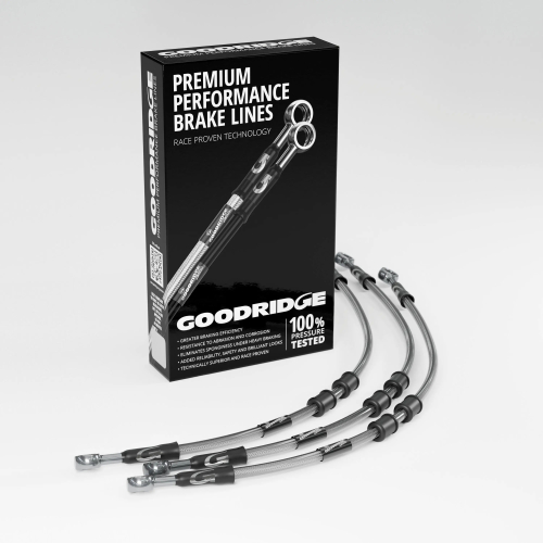 Goodridge - Goodridge GR Powersports SS Front Brake Line Kit - Stainless Steel - Clear - SU0598A-3FC