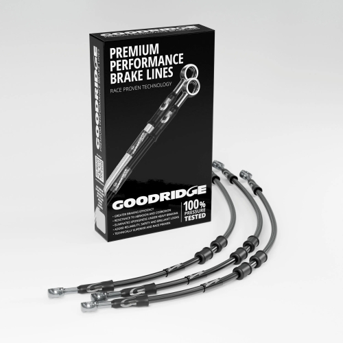 Goodridge - Goodridge GR Powersports SS Front Brake Line Kit - Stainless Steel - Black - SU0600A-3FC-BK