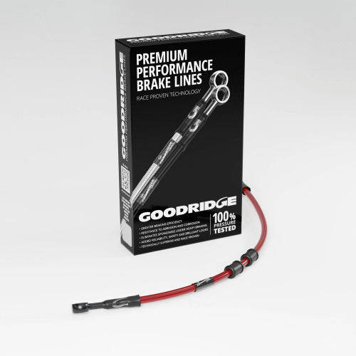 Goodridge - Goodridge GR Powersports SS Race Front Brake Line Kit - Black Stainless Steel - Red - KW1028-1RCBK-RD