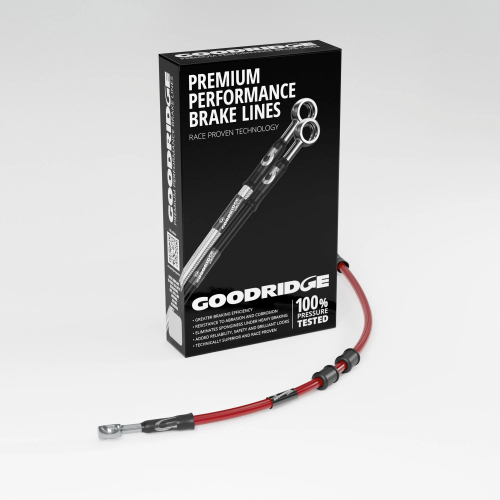 Goodridge - Goodridge GR Powersports SS Front Brake Line Kit - Stainless Steel - Red - SU0601-1FC-RD